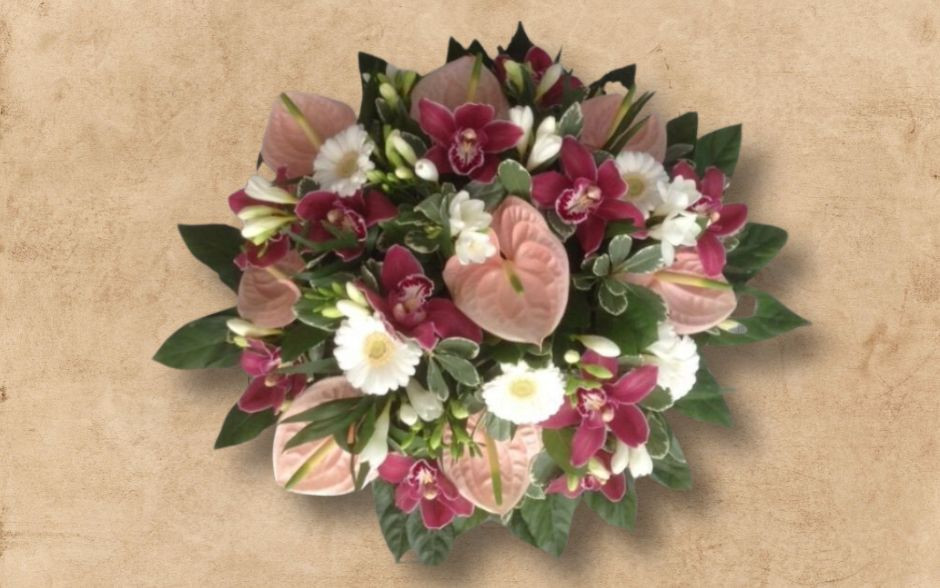 Biedermeiers roze en wit