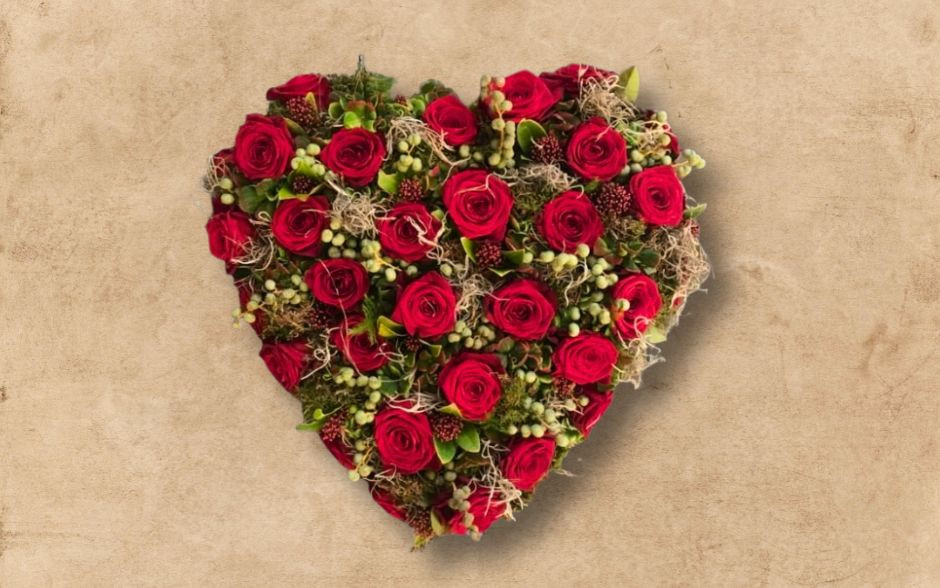 Rood hart rouw bestellen