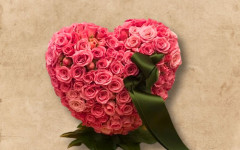 Roze hart rouw een kleur