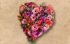 Roze hart rouwwerk
