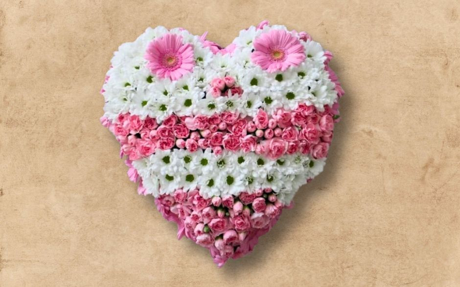 Roze hart rouw bestellen